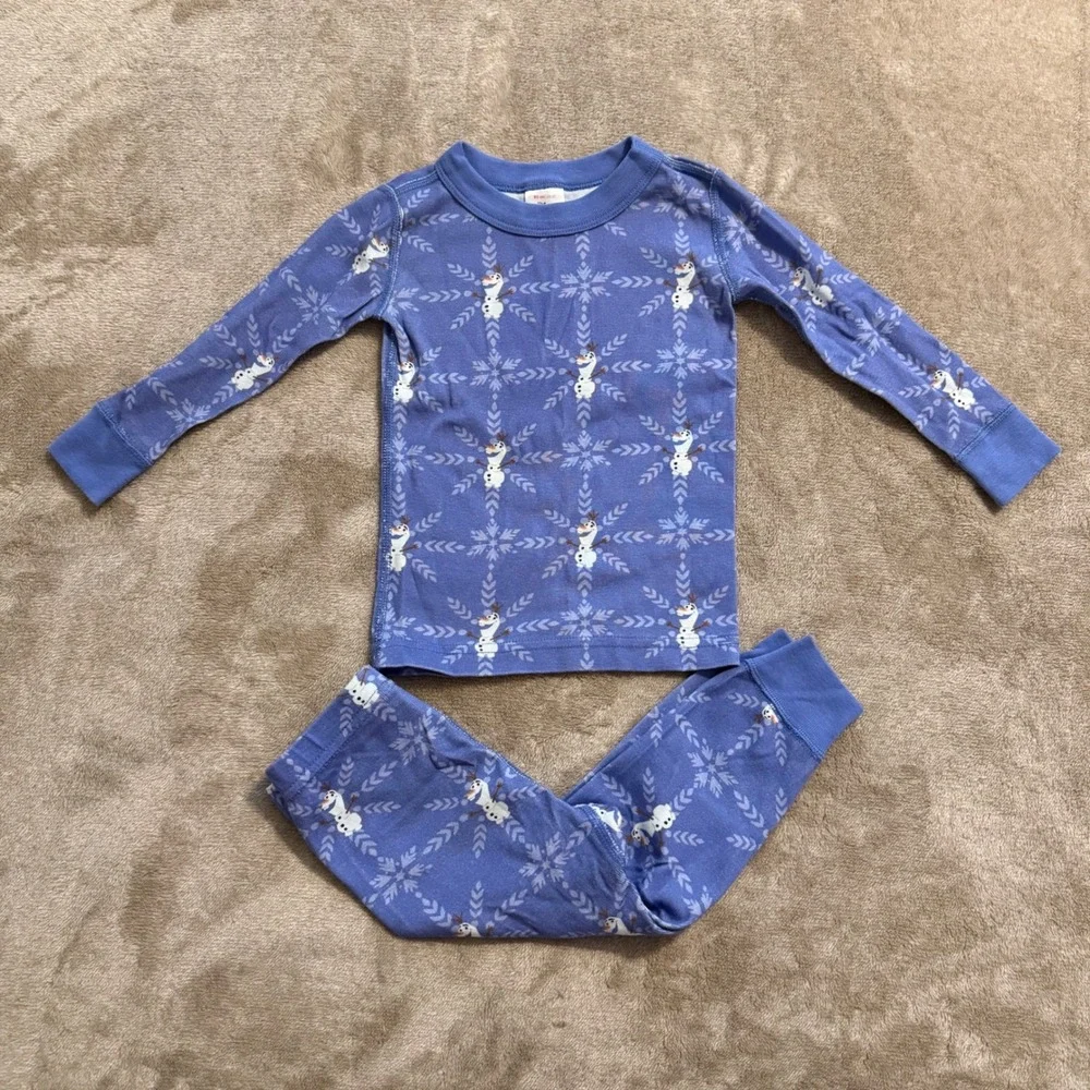 Hanna Andersson Disney Frozen Olaf Organic Cotton Pajamas Set Blue 2T 85cm